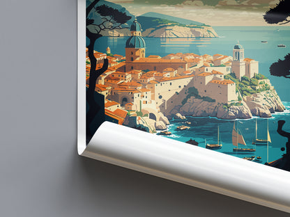 Dubrovnik Croatia Travel Poster