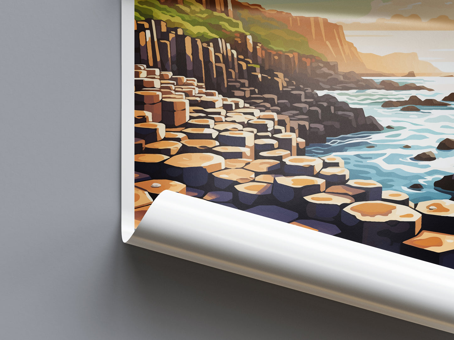 Giants Causeway Ireland Travel Poster