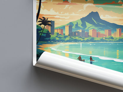 Honolulu Hawaii USA Travel Poster