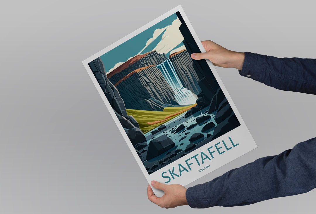 Skaftafell Travel Print Skaftafell Home Décor Iceland Waterfall Art Print Skaftafell Waterfall Wall Print For Iceland Gift For Iceland Wall