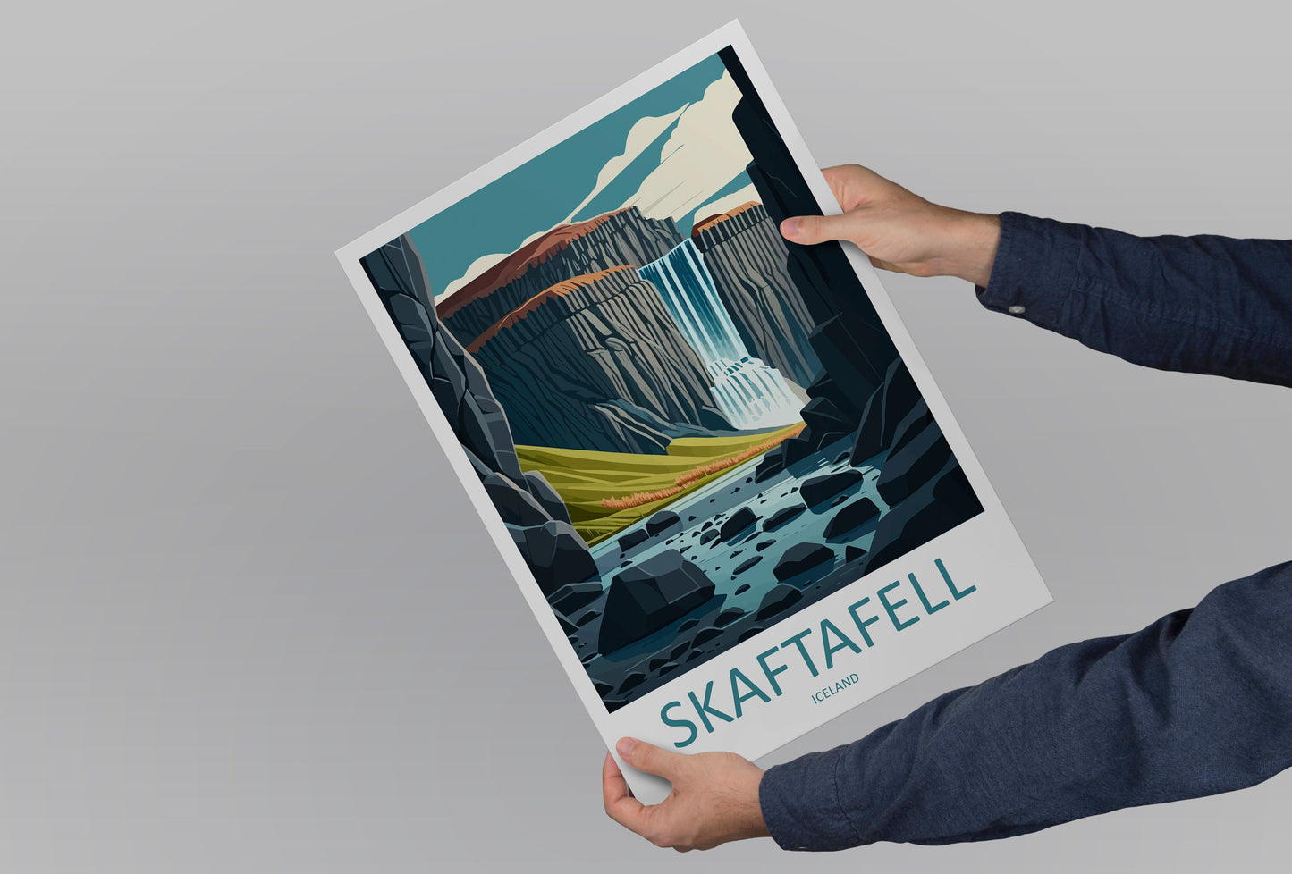 Skaftafell Travel Print Skaftafell Home Décor Iceland Waterfall Art Print Skaftafell Waterfall Wall Print For Iceland Gift For Iceland Wall