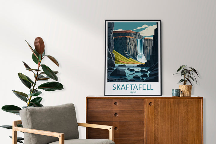Skaftafell Travel Print Skaftafell Home Décor Iceland Waterfall Art Print Skaftafell Waterfall Wall Print For Iceland Gift For Iceland Wall