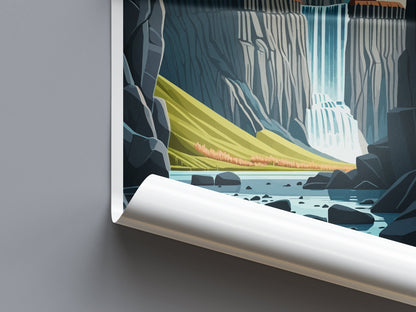 Skaftafell Travel Print Skaftafell Home Décor Iceland Waterfall Art Print Skaftafell Waterfall Wall Print For Iceland Gift For Iceland Wall