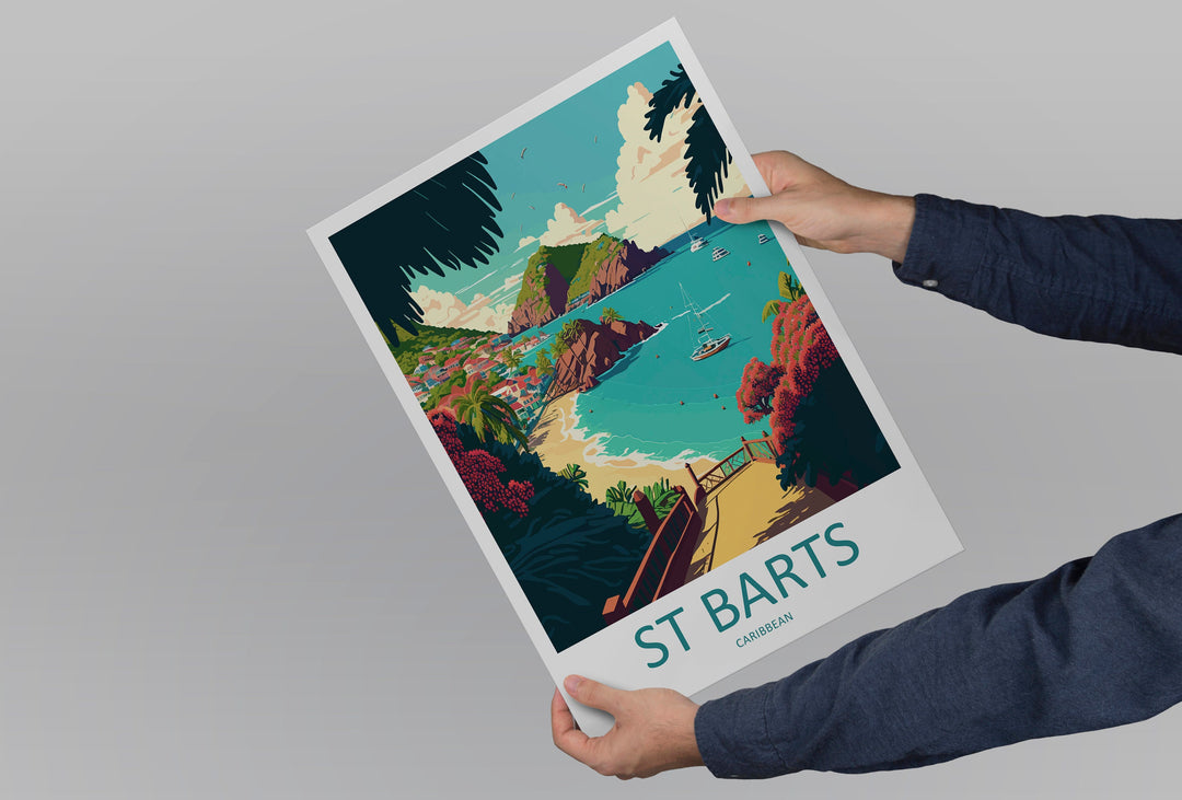 St Barts Travel Print St Barts Home Décor St Barts Art Print St Barts Wall Print For Caribbean Gift For St Barts Wall Art St Barts Poster