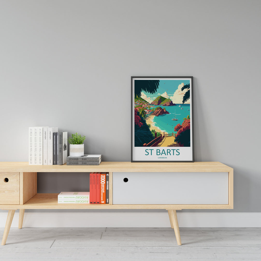 St Barts Travel Print St Barts Home Décor St Barts Art Print St Barts Wall Print For Caribbean Gift For St Barts Wall Art St Barts Poster