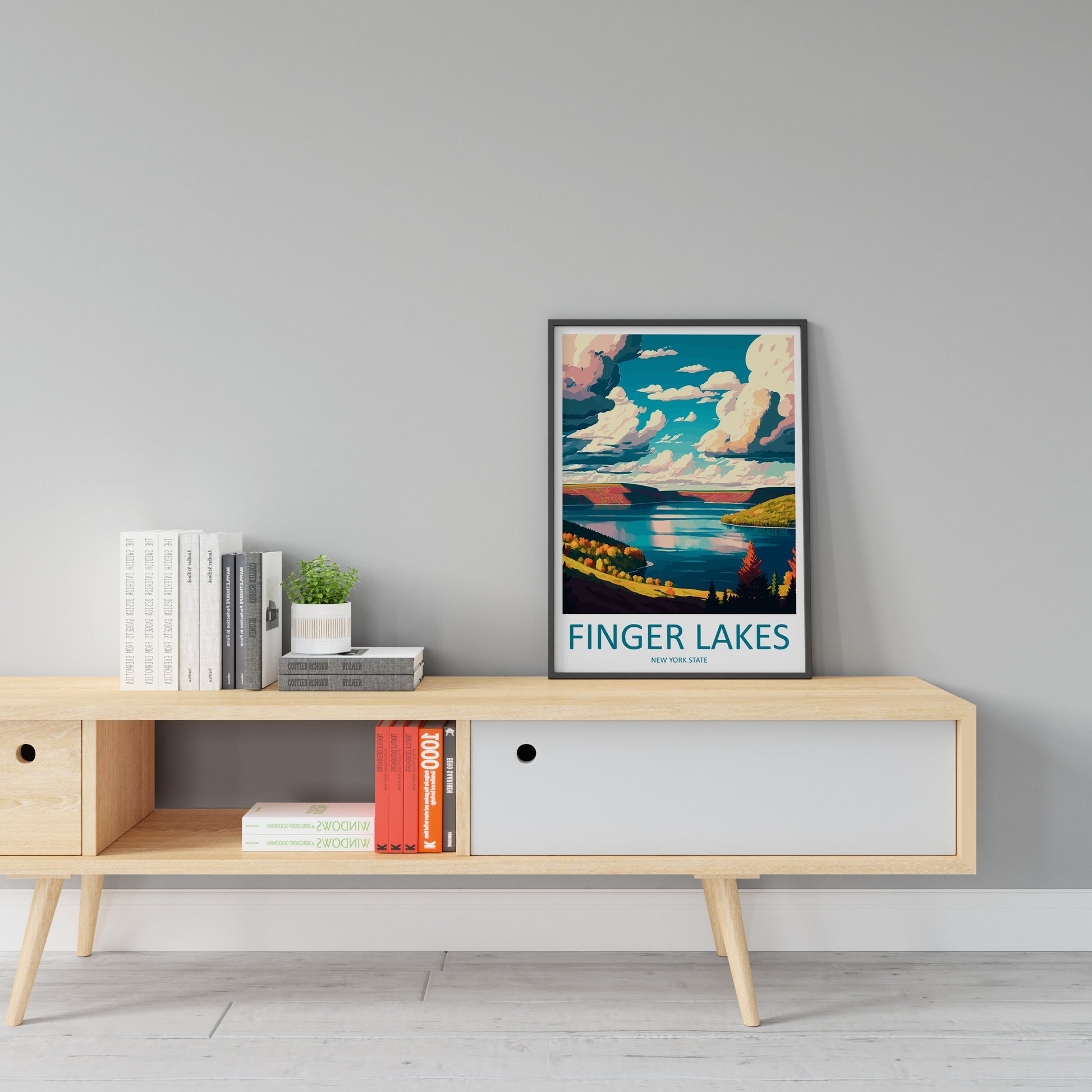Finger Lakes Travel Print Finger Lakes Home Décor New York State Art Print New York State Wall Print For Finger Lakes Gift Wall Hanging