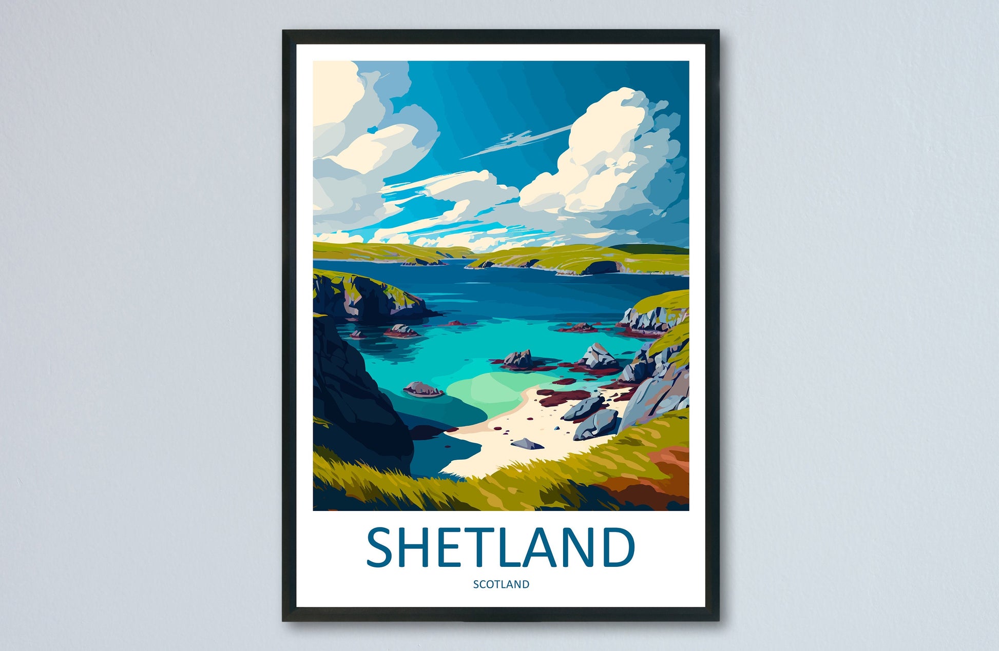 Shetland Travel Print Shetland Home Décor Scotland Art Print Shetland Wall Print For Shetland Gift Wall Hanging Scottish Islands Shetland