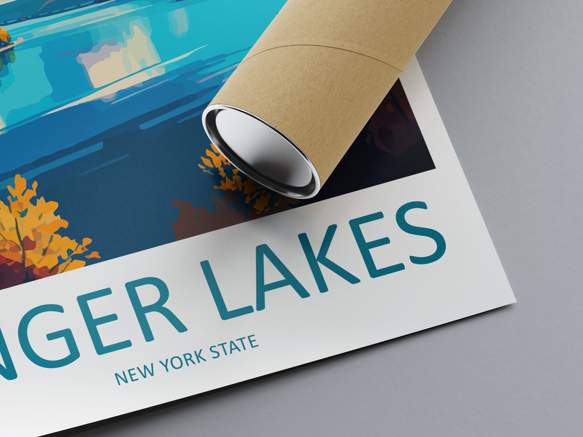 Finger Lakes Art Print, Landscape Wall Art, New York State Travel Poster, Nature Decor, Rustic Cabin Art, Gift for Hikers