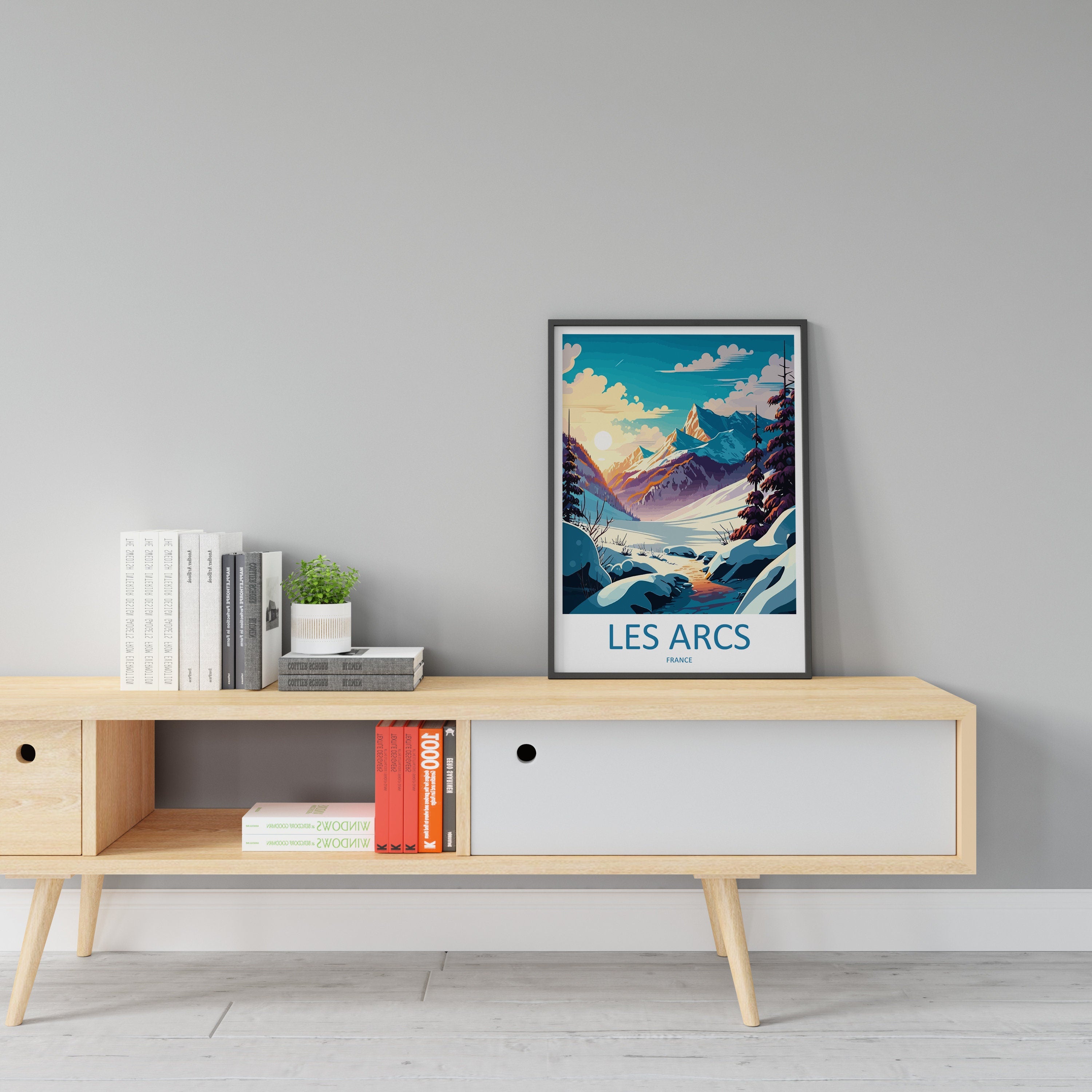 Les Arcs Print Les Arcs Home Décor Ski Resort Art Print Snow Resort Wall Print For France Ski Resort Gift Wall Hanging Les Arcs Artwork