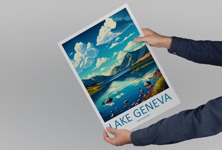 Lake Geneva Print Lake Geneva Home Décor Switzerland Art Print Lake Geneva Wall Print For Switzerland Gift Wall Hanging Switzerland Artwork