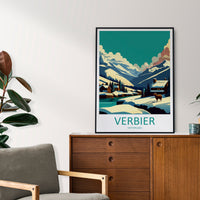 Verbier Ski Resort Print Verbier Home Decor Mountain Art Print Verbier Wall Art for Ski Enthusiast Gift Wall Hanging Verbier Switzerland Art