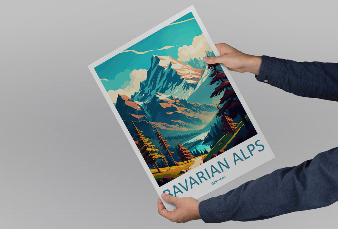 Bavarian Alps Print Bavarian Home Decor Landscape Art Print Bavarian Wall Art for Nature Enthusiast Gift Wall Hanging Bavarian Germany Print