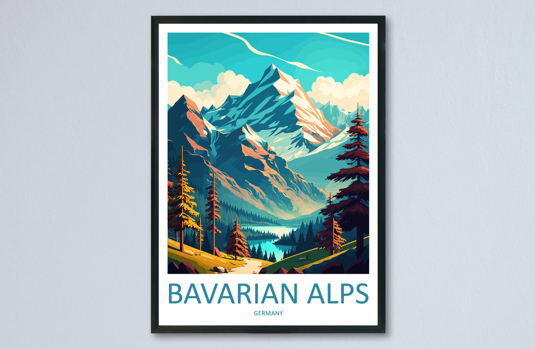 Bavarian Alps Print Bavarian Home Decor Landscape Art Print Bavarian Wall Art for Nature Enthusiast Gift Wall Hanging Bavarian Germany Print