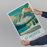 St. Moritz Ski Resort Print St. Moritz Home Decor Mountain Art Print St. Moritz Wall Art for Ski Enthusiast Gift Wall Hanging St. Moritz Art