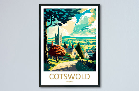 Cotswolds Print Cotswolds Home Decor Landscape Art Print Cotswolds Wall Art for England Enthusiast Gift Wall Hanging Cotswolds UK Poster Art