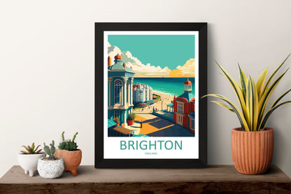 Brighton Pier Print Brighton Home Decor Seascape Art Print Brighton Wall Art for UK Enthusiast Gift Wall Hanging Brighton UK Travel Poster