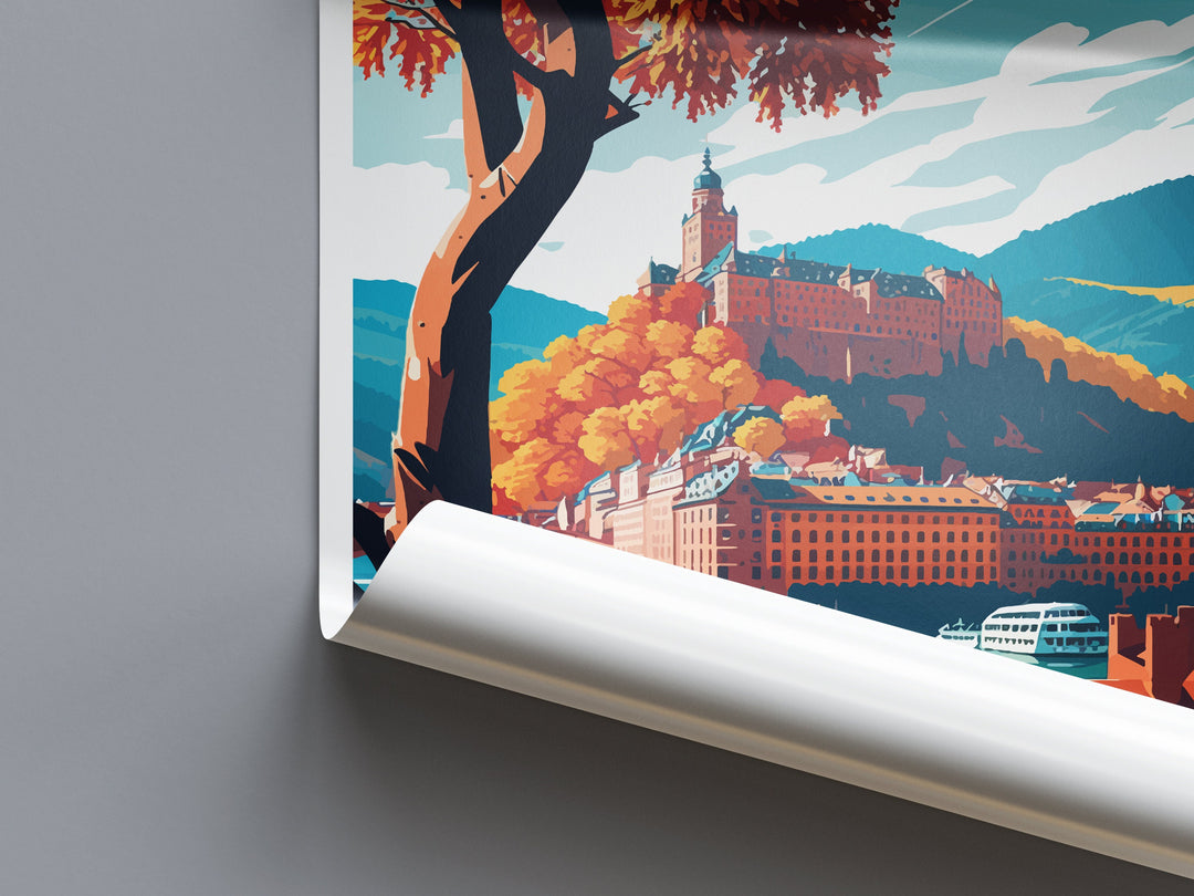 Heidelberg Cityscape Print Heidelberg Home Decor European City Art Print Heidelberg Wall Art Germany Enthusiast Gift Wall Hanging Heidelberg