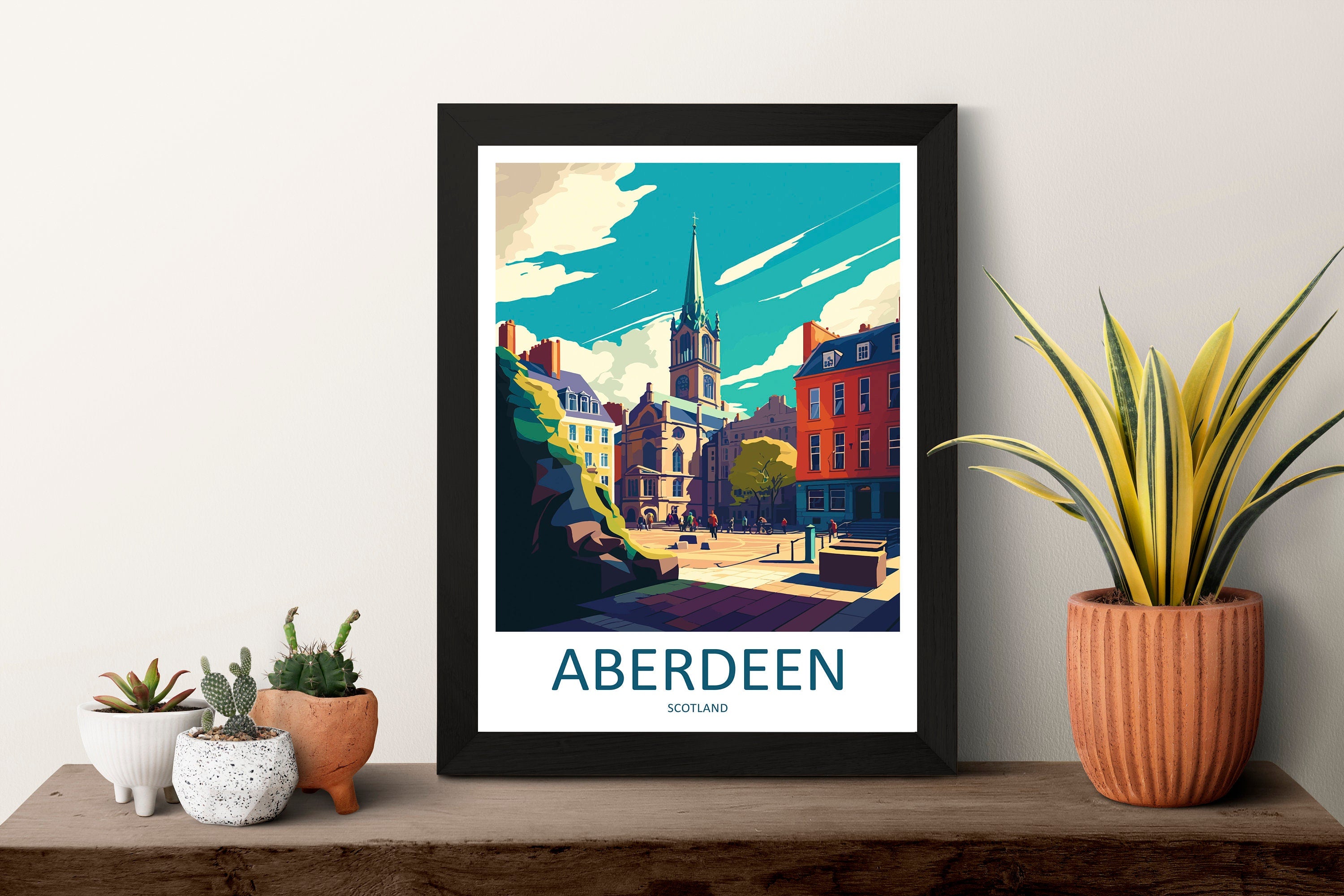Aberdeen Print Aberdeen Home Décor Scotland City Art Print Aberdeen Wall Art for Scotland Enthusiast Gift Wall Hanging Aberdeen Cityscape