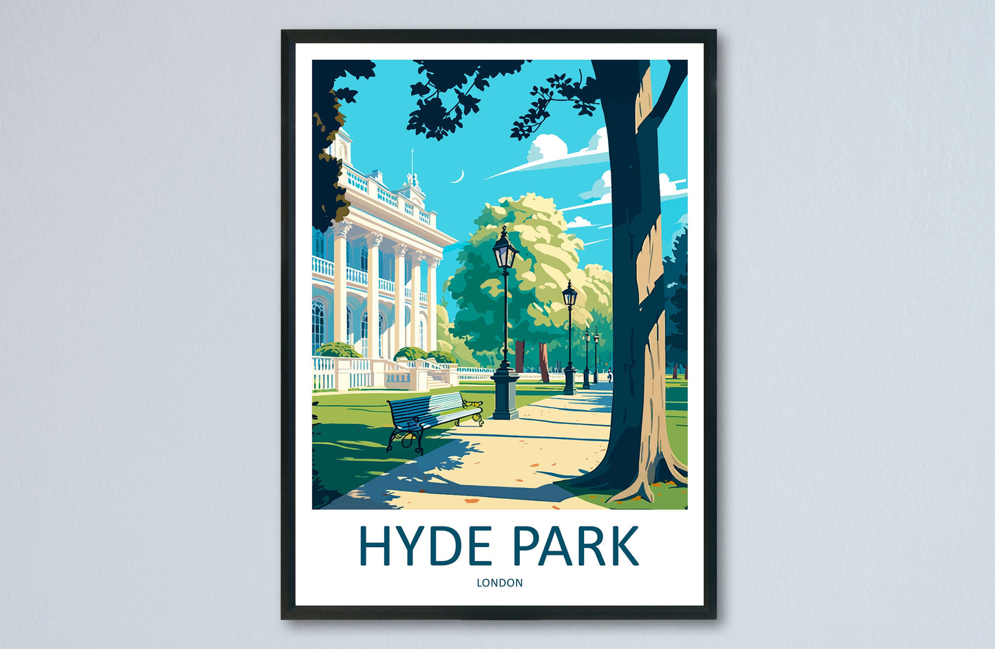 Hyde Park Print Hyde Park Home Decor Landscape Art Print Hyde Park Wall Art for London Enthusiast Gift Wall Hanging Hyde Park London Poster