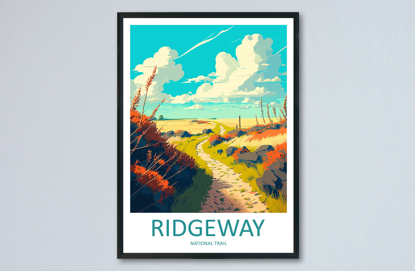 Ridgeway National Trail Print Ridgeway Home Decor Landscape Art Print Ridgeway Wall Art Hiking Enthusiast Gift Wall Hanging Ridgeway Trail