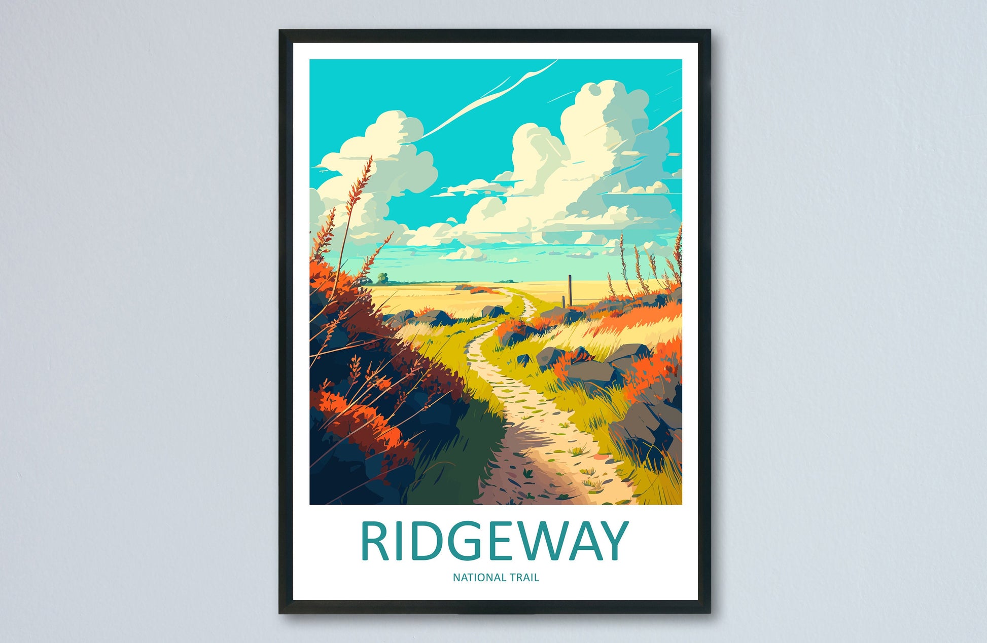 Ridgeway National Trail Print Ridgeway Home Decor Landscape Art Print Ridgeway Wall Art Hiking Enthusiast Gift Wall Hanging Ridgeway Trail