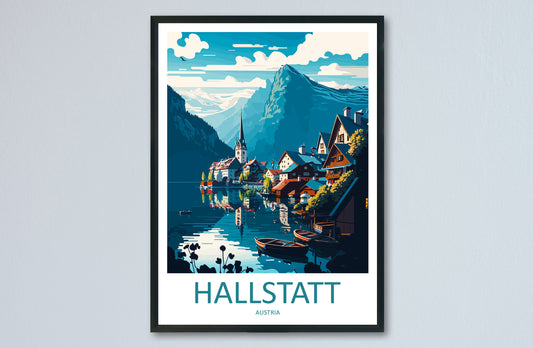 Hallstatt Lake Print Hallstatt Home Decor Art Print Austria Wall Art Alpine Mountain Gift Wall Hanging Hallstatt Scenery Poster Austria Art