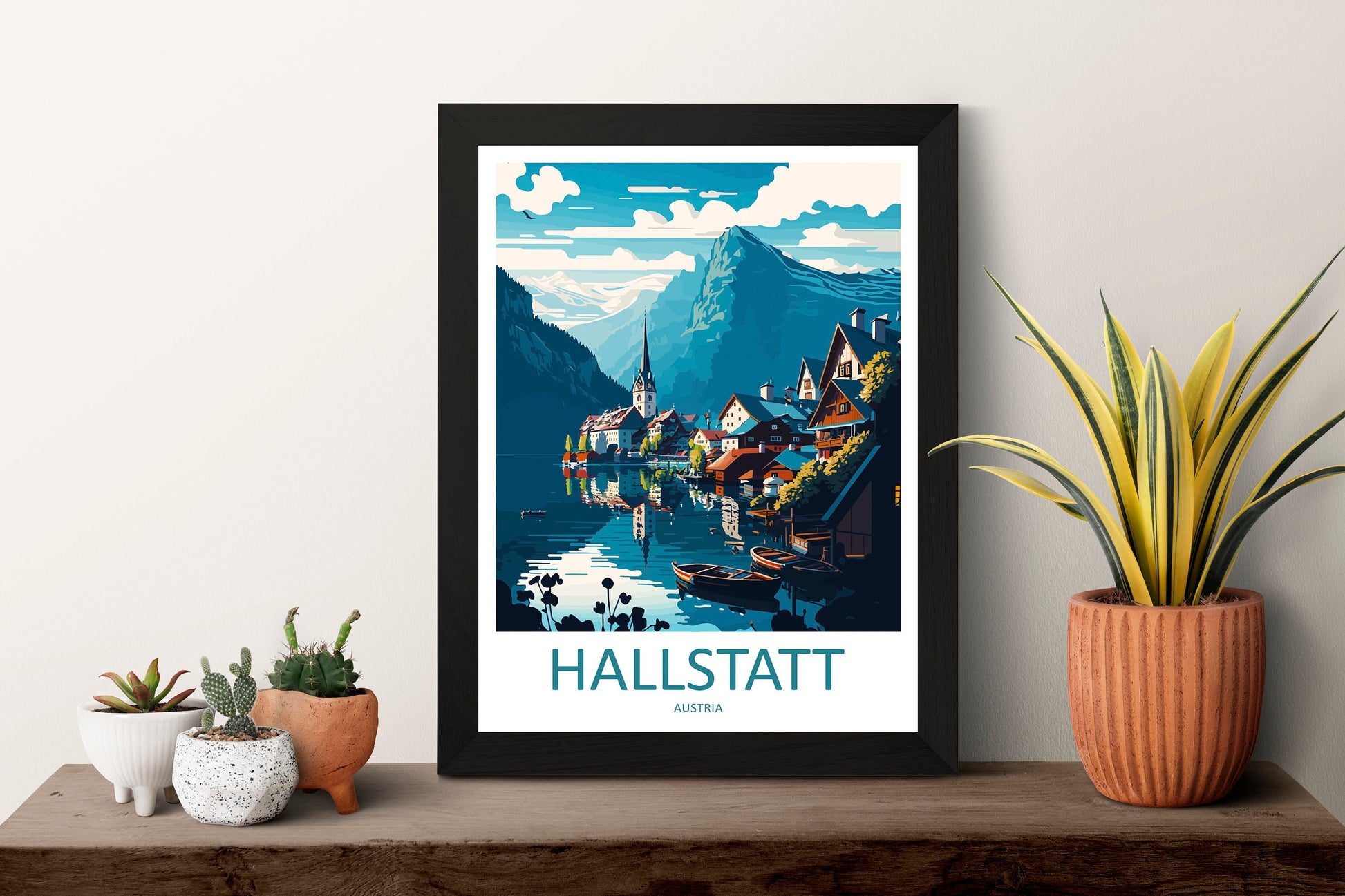Hallstatt Lake Print Hallstatt Home Decor Art Print Austria Wall Art Alpine Mountain Gift Wall Hanging Hallstatt Scenery Poster Austria Art