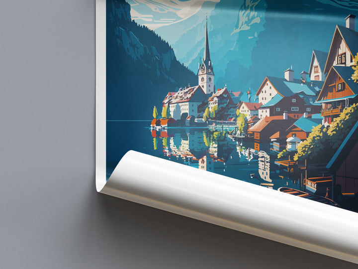 Hallstatt Lake Print Hallstatt Home Decor Art Print Austria Wall Art Alpine Mountain Gift Wall Hanging Hallstatt Scenery Poster Austria Art