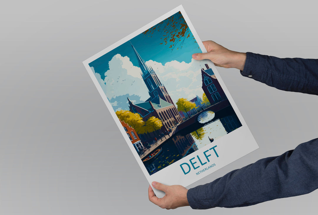 Delft Travel Print Delft Home Décor Delft Art Print Delft Wall Print For Netherlands Delft Gift For Delft Wall Art Netherlands Art Print