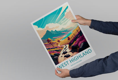 West Highland Travel Print Wall Art West Highland Wall Hanging Home Decoration West Highland Gift Art Lovers Scottish Highlands Wall Art