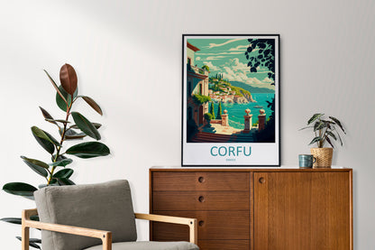 Corfu Travel Print Wall Art Corfu Greece Wall Hanging Home Decoration Corfu Gift Art Lovers Wall Art Print Corfu Wall Décor Greece Poster