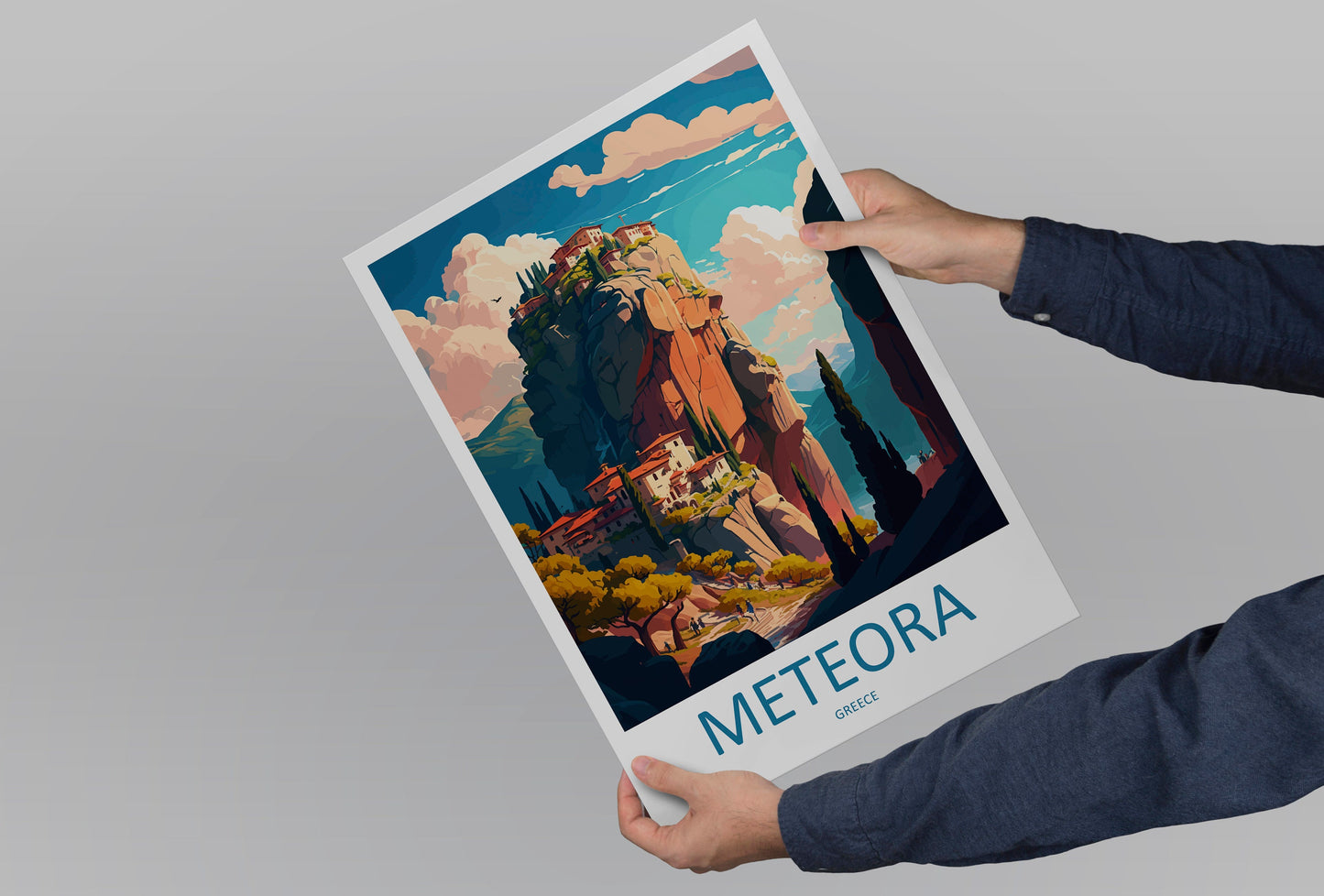 Meteora Travel Print Wall Art Meteora Greece Wall Hanging Home Decoration Meteora Gift Art Lovers Wall Art Print Meteora Wall Décor Greece