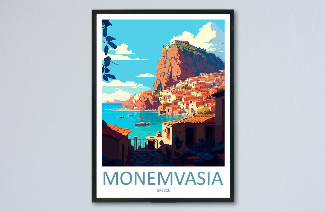 Monemvasia Travel Print Wall Art Monemvasia Greece Wall Hanging Home Decoration Monemvasia Gift Art Lovers Wall Art Print Monemvasia Greece