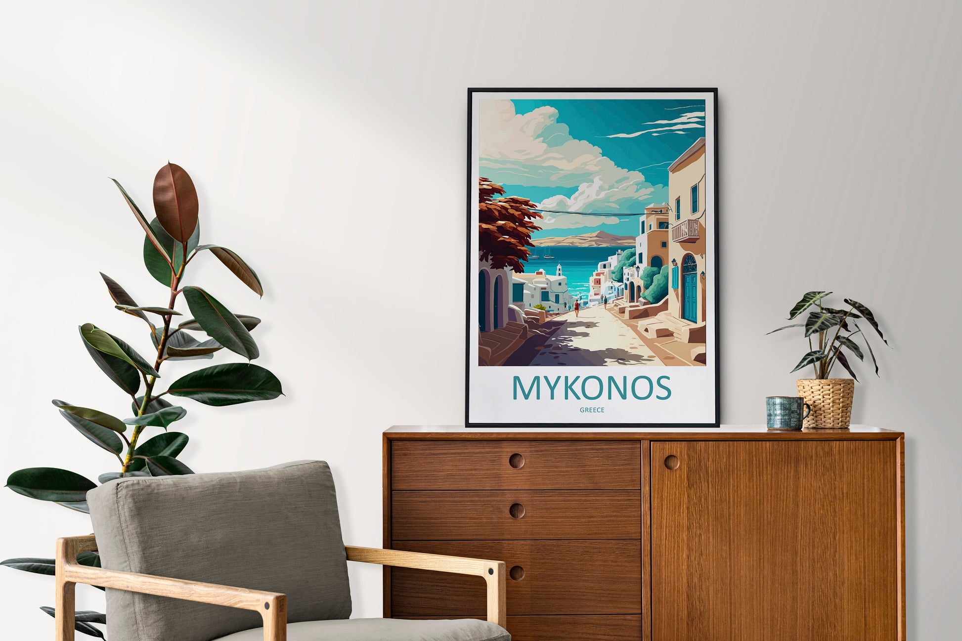 Mykonos Travel Print Wall Art Mykonos Greece Wall Hanging Home Decoration Mykonos Gift Art Lovers Wall Art Print Mykonos Greece Wall Poster