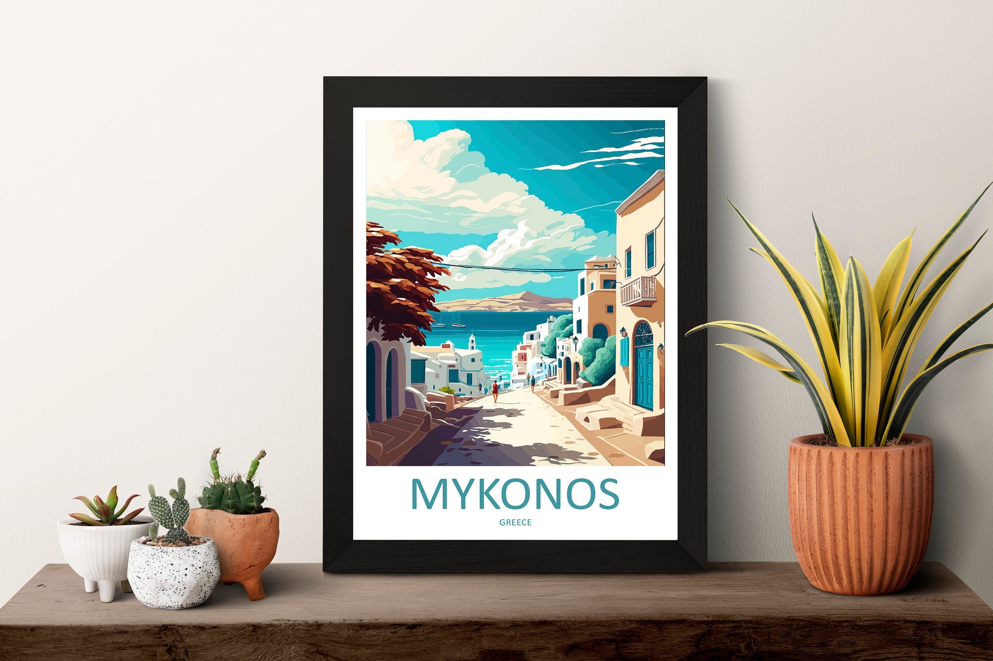 Mykonos Travel Print Wall Art Mykonos Greece Wall Hanging Home Decoration Mykonos Gift Art Lovers Wall Art Print Mykonos Greece Wall Poster
