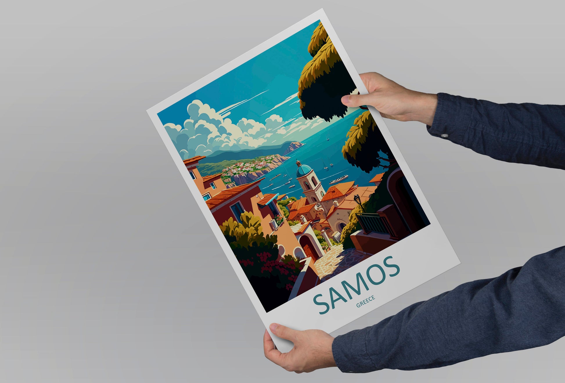 Samos Travel Print Wall Art Samos Greece Wall Hanging Home Decoration Samos Gift Art Lovers Wall Art Print Samos Greece Wall Poster Art