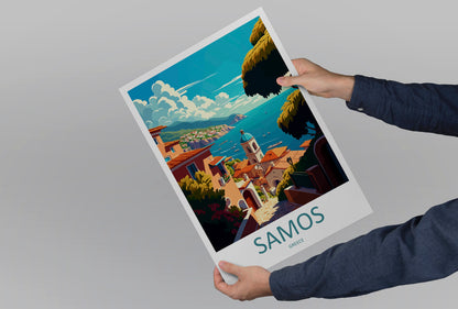 Samos Travel Print Wall Art Samos Greece Wall Hanging Home Decoration Samos Gift Art Lovers Wall Art Print Samos Greece Wall Poster Art