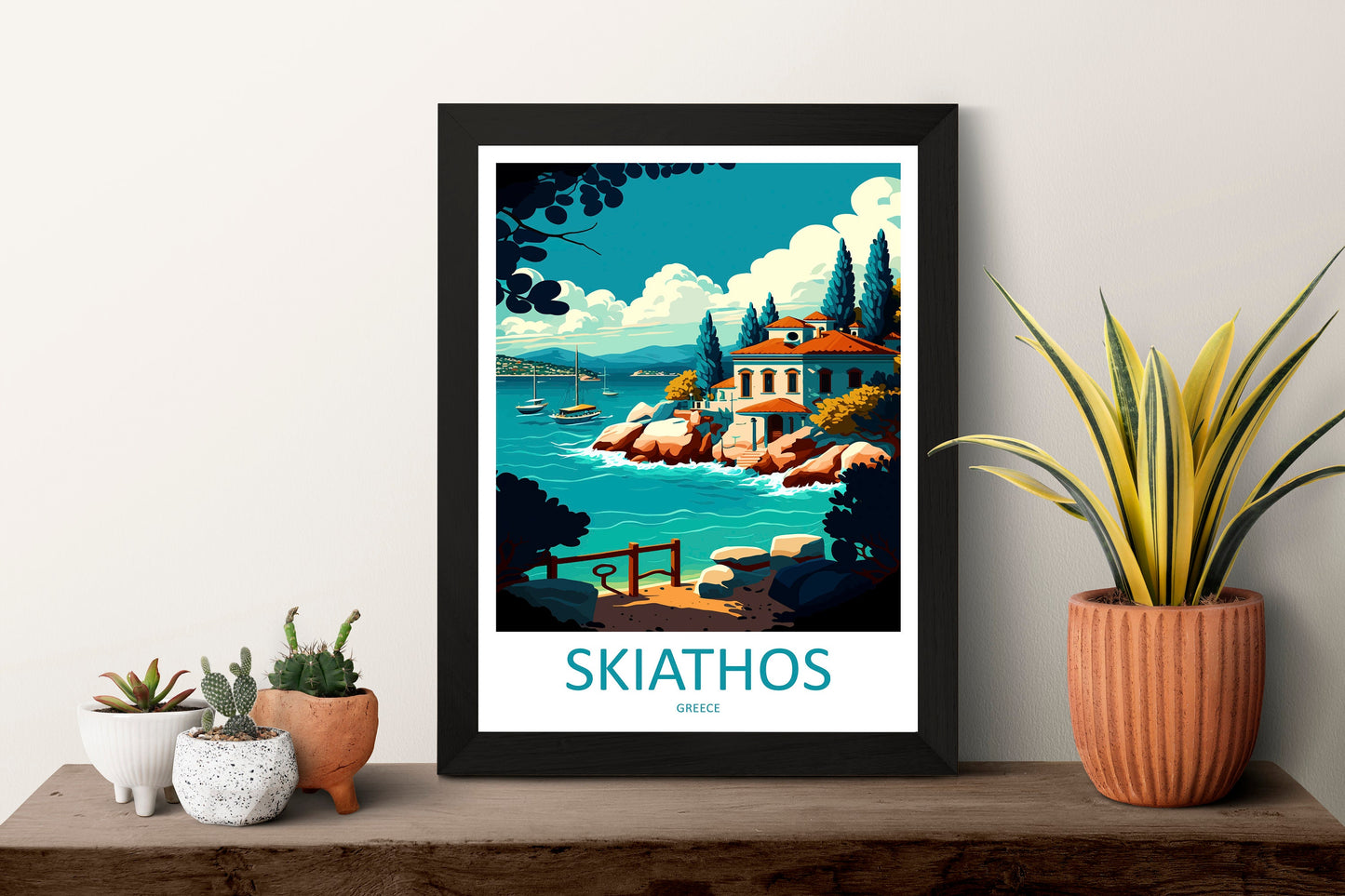 Skiathos Travel Print Wall Art Skiathos Greece Wall Hanging Home Decoration Skiathos Gift Art Lovers Wall Art Print Skiathos Greece Wall Art