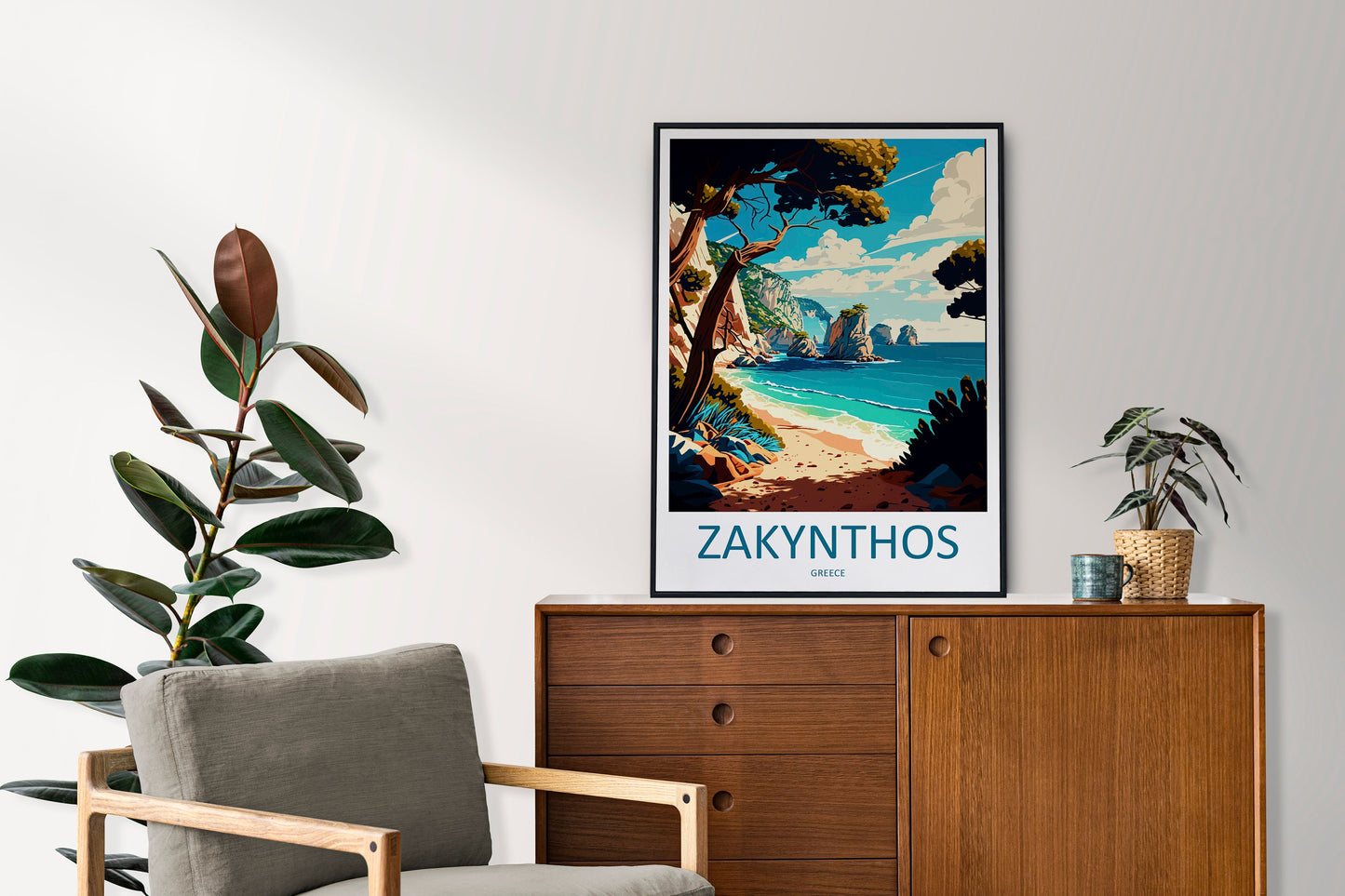 Zakynthos Travel Print Wall Art Zakynthos Greece Wall Hanging Home Decoration Zakynthos Gift Art Lovers Wall Art Print Zakynthos Greek Print
