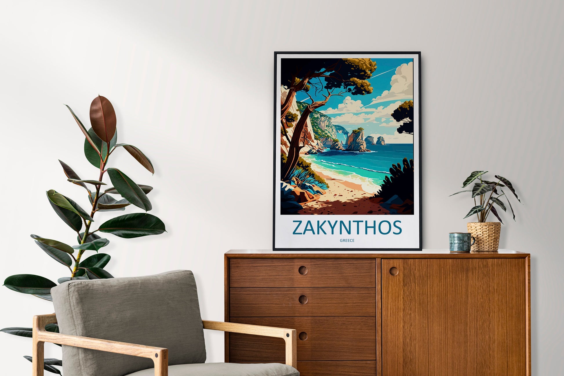 Zakynthos Travel Print Wall Art Zakynthos Greece Wall Hanging Home Decoration Zakynthos Gift Art Lovers Wall Art Print Zakynthos Greek Print