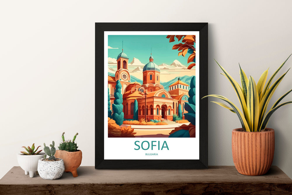 Sofia Travel Print Sofia Bulgaria Home Décor Balkan Nation Art Print St. Alexander Nevsky Cathedral Room Print For Sofia Landmark Gift Art