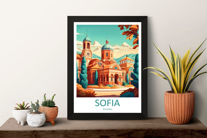 Sofia Travel Print Sofia Bulgaria Home Décor Balkan Nation Art Print St. Alexander Nevsky Cathedral Room Print For Sofia Landmark Gift Art
