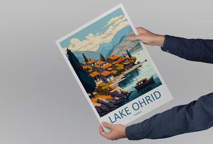 Lake Ohrid Travel Print Lake Ohrid Home Décor North Macedonia Art Print Albania Room Print For Lake Ohrid Gift Art Poster Wall Art Lake
