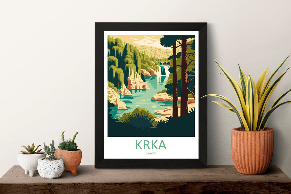 Krka Travel Print Krka National Park Home Décor Croatia Art Print Krka Croatia Room Print For National Park Gift Art Poster Wall Art Gift
