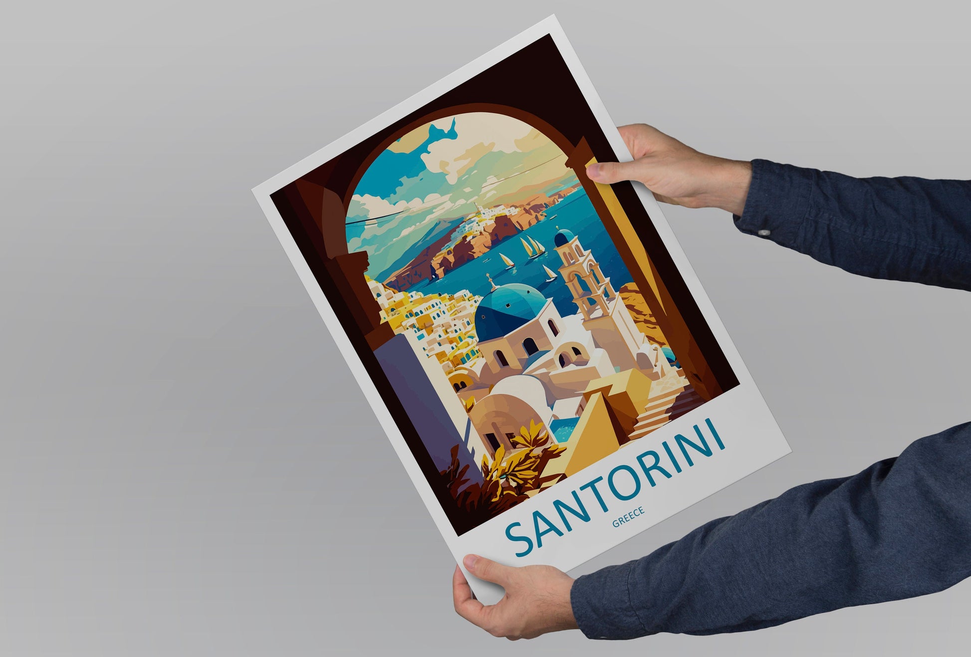 Santorini Travel Print Wall Art Santorini Greece Wall Hanging Home Decoration Santorini Gift Art Lovers Wall Art Print Santorini Greek Print