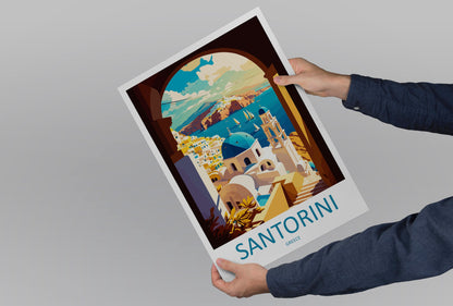 Santorini Travel Print Wall Art Santorini Greece Wall Hanging Home Decoration Santorini Gift Art Lovers Wall Art Print Santorini Greek Print