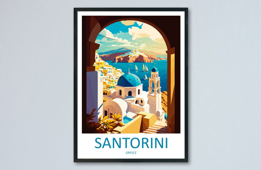 Santorini Travel Print Wall Art Santorini Greece Wall Hanging Home Decoration Santorini Gift Art Lovers Wall Art Print Santorini Greek Print