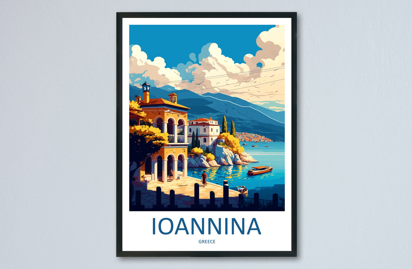 Ioannina Travel Print Wall Art Ioannina Greece Wall Hanging Home Decoration Ioannina Gift Art Lovers Wall Art Print Ioannina Greek Print Art