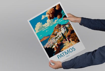 Patmos Travel Print Wall Art Patmos Greece Wall Hanging Home Decoration Patmos Gift Art Lovers Wall Art Print Patmos Greek Print Art Patmos