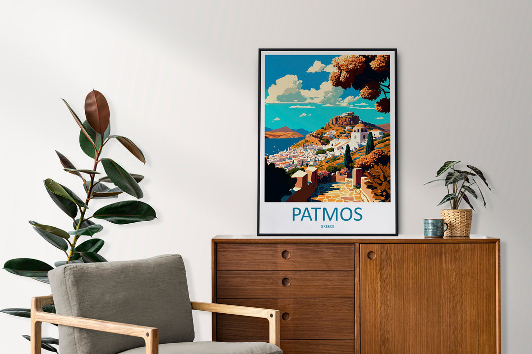 Patmos Travel Print Wall Art Patmos Greece Wall Hanging Home Decoration Patmos Gift Art Lovers Wall Art Print Patmos Greek Print Art Patmos